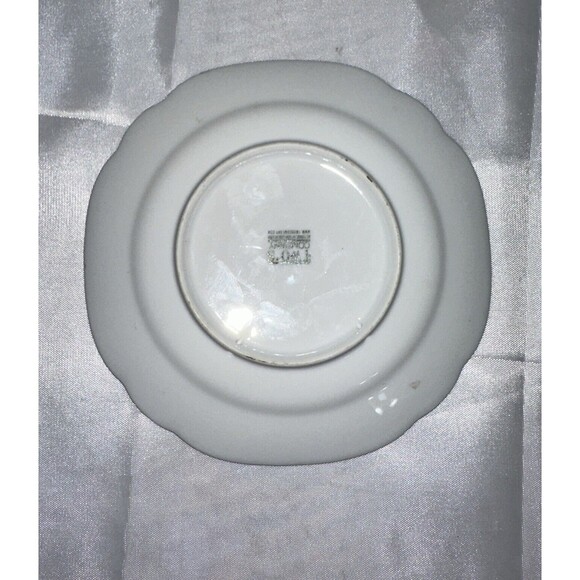 Two’s Company Blue Flowers Green Leaves 6" Decorative Gold Trim Plate - Picture 3 of 8